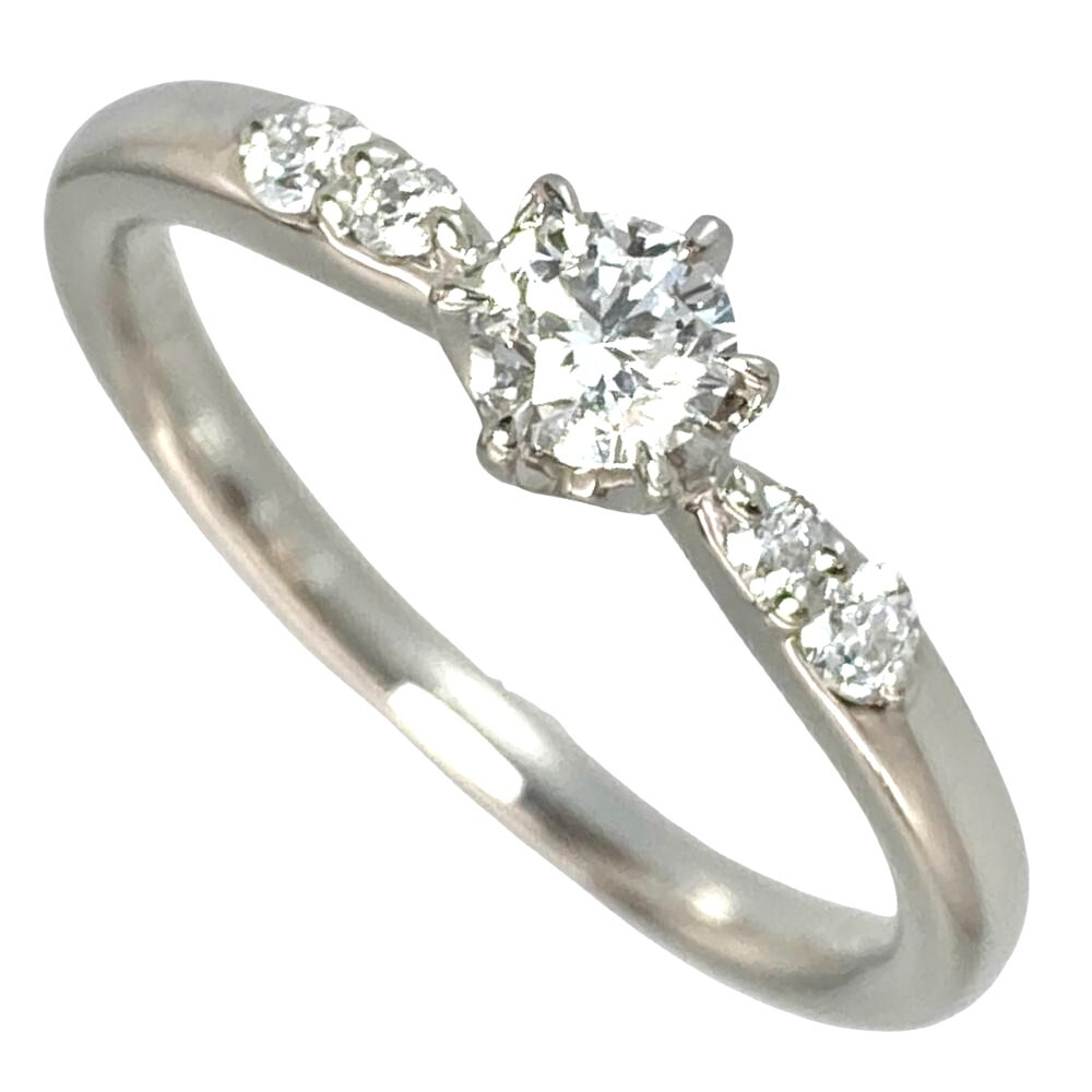 ラザール LAZARE ソリティア リング 指輪 ダイヤモンド 0.18ct 約9号 Pt950 3.3g プラチナ E/VS1 レディース