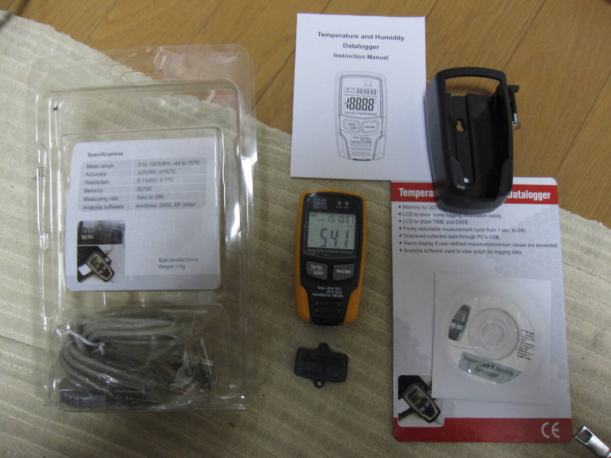  おそらく未使用　CEM 　温湿度　データロガー　 DT-172　箱説付き　長期保管品　