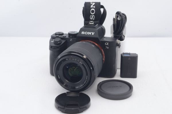 良品★S数1236回★SONY ソニー α7II ズームレンズキット ブラック ILCE-7M2K 2430万画素 フルサイズ ミラーレス一眼カメラ R5281