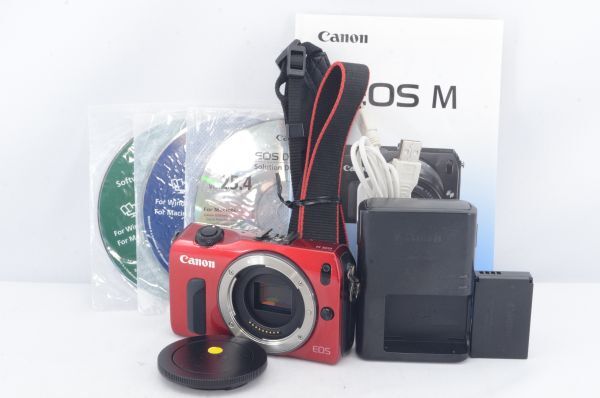 良品★Canon キャノン EOS M ボディ レッド 1800万画素 ミラーレス一眼カメラ R5423