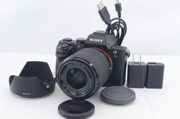 良品★SONY ソニー α7II ズームレンズキット(SEL2870) ブラック ILCE-7M2K 2430万画素 フルサイズ ミラーレス一眼カメラ R5413