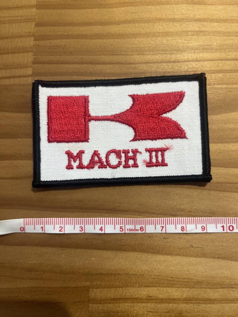 70's ビンテージ ワッペン カワサキ MACH Ⅲ マッハ 500ss 750ss 旧車 刺繍 パッチ デッドストック KAWASAKI kh400 当時物 Z1 Z2