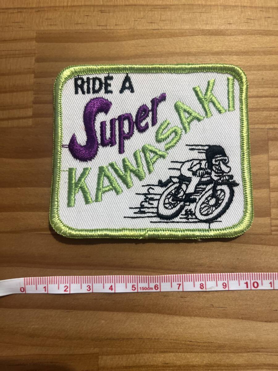 ビンテージ 刺繍 ワッペン カワサキ 当時物 KAWASAKI 旧車 Z1 Z2 W1 500SS 750SS マッハ 400FX Z1000 R1 GPZ