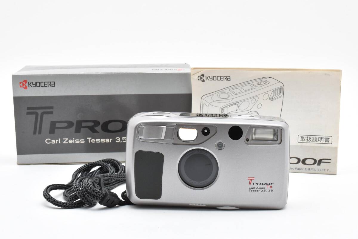 ■ 美品 ■ 京セラ　KYOCERA T PROOF 《動作確認済・付属品多数・元箱付》 Carl Zeiss Tessar 35mm f3.5 コンパクト フィルム #A1018-08M