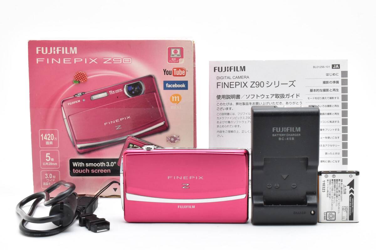 ■ ほぼ新品 ■ フジフイルム　FUJIFILM FinePix Z90 ピンク 《動作確認済・付属品多数》 コンパクト デジタル カメラ #A1029-13M