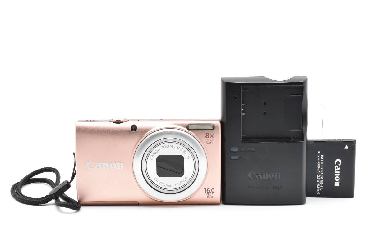 ■ 美品 ■ キヤノン　Canon PowerShot A4000 IS HD ピンク PC1730 《動作確認済・付属品付》 コンパクト デジタル カメラ #A1033-13M