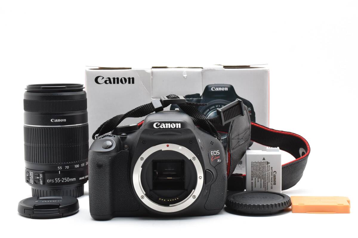 ■ 美品 ■ キヤノン　Canon EOS Kiss X5 ＋ CANON ZOOM LENS EF-S 55-250mm 1:4-5.6 IS II 《S数632回・付属品多数》 #A1042-13M