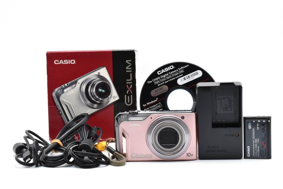■ 美品 ■ カシオ　CASIO EXILIM EX-H15 ピンク 《動作確認済・付属品多数》 コンパクト デジタル カメラ #A1068-25M