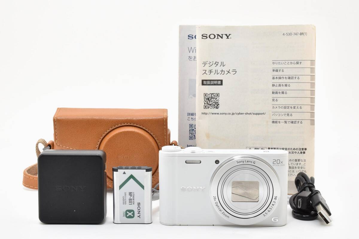 ■ ほぼ新品 ■ ソニー　SONY Cyber-shot DSC-WX350 ホワイト 《動作確認済・付属品多数》 コンパクト デジタル カメラ #A1086-28M