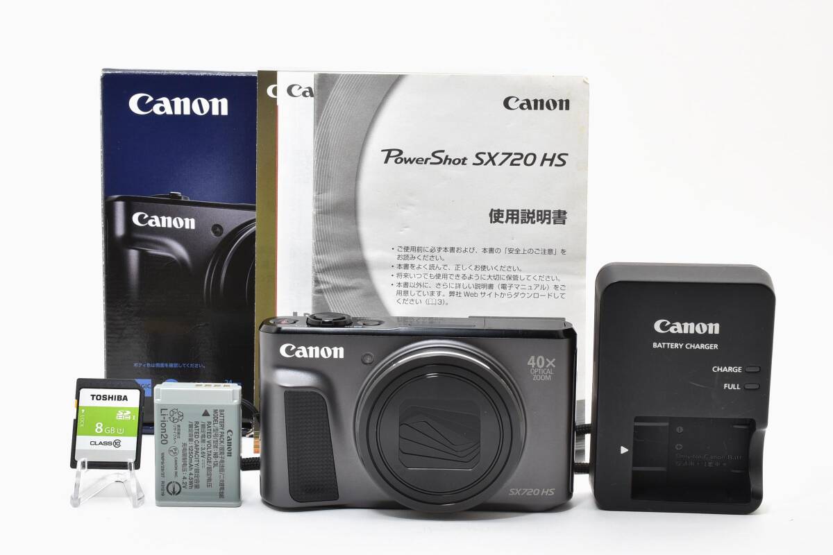■ ほぼ新品 ■ キヤノン Canon PowerShot SX720 HS ブラック 《動作確認済・付属品多数・すぐに使えます！》 デジカメ #A1090-28M