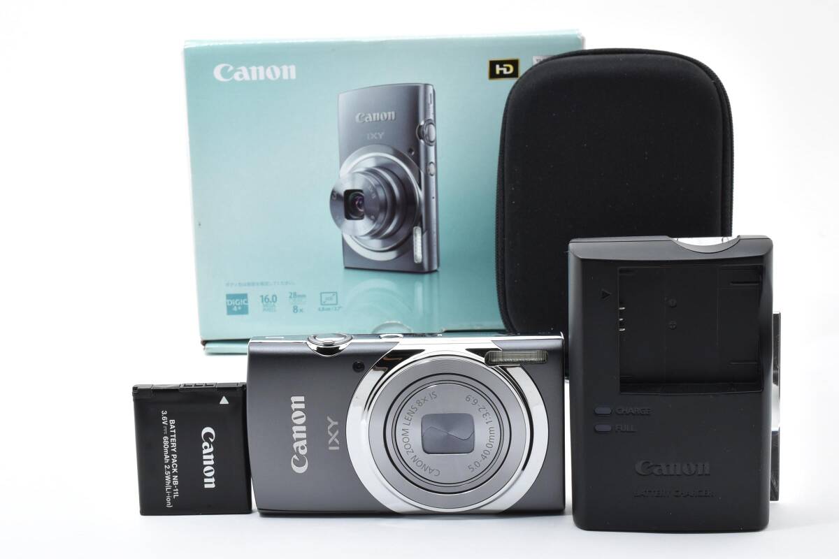 ■ ほぼ新品 ■ キヤノン　Canon IXY130 グレー PC2053 《動作確認済・付属品多数》コンパクト デジタル カメラ #A1093-28M