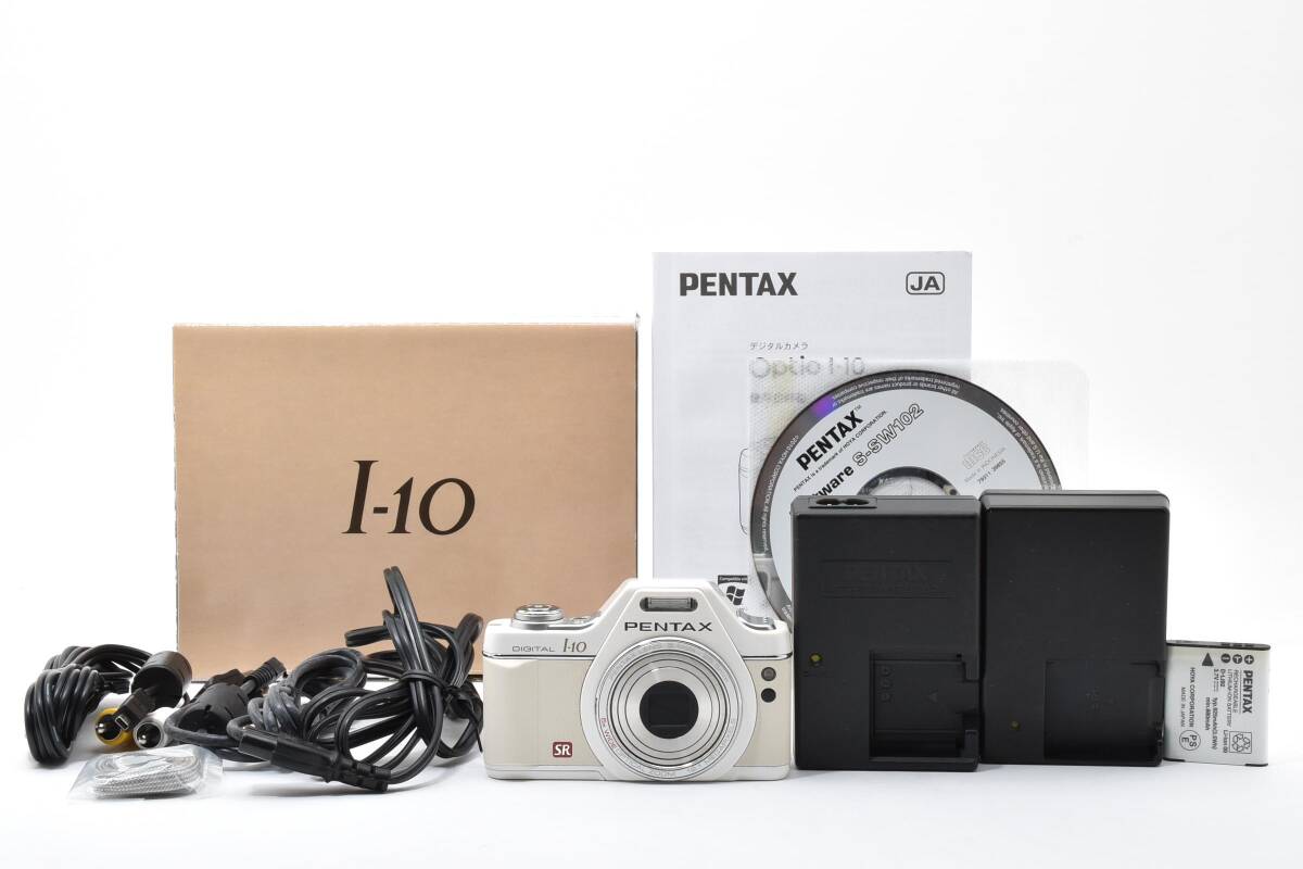 ■ ほぼ新品 ■ ペンタックス　PENTAX Optio I-10 パールホワイト 《動作確認済・付属品多数》 コンパクト デジタル カメラ #A1114-28M