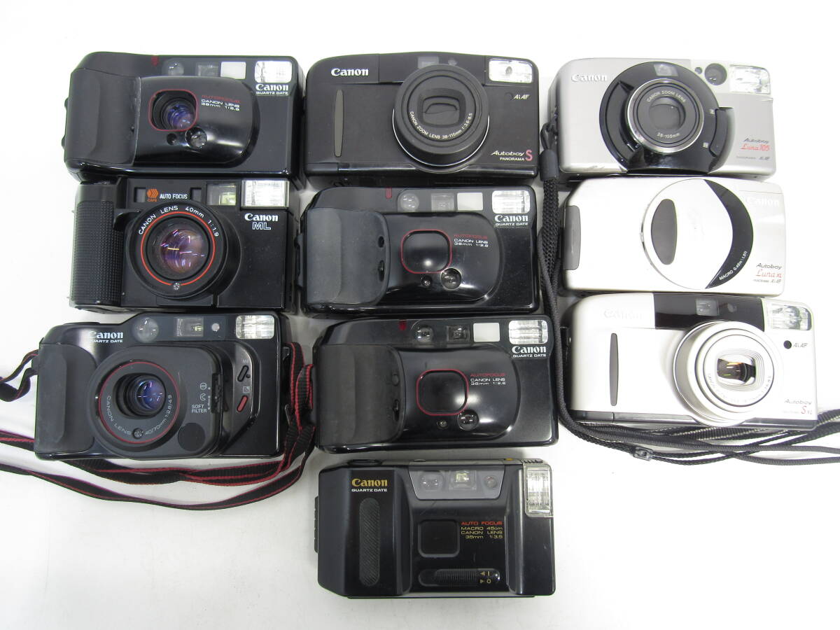 T-3627[同梱不可]Canon コンパクト フィルムカメラ 10点まとめセット AUTOBOY Luna 105 ML 他 AF キャノン CAMERA ジャンク