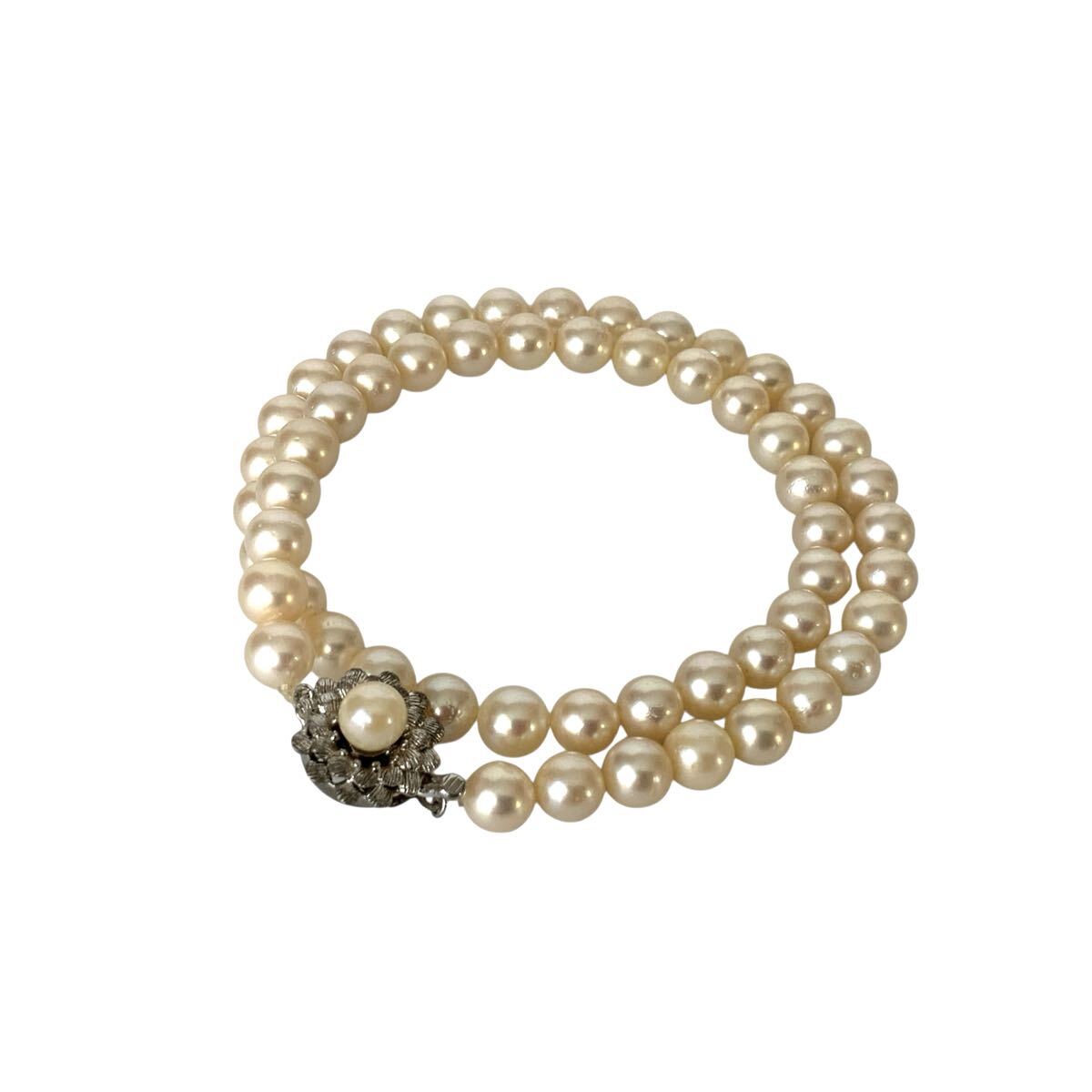 MM-5988 ☆ 1円スタート ☆ 本真珠 パールネックレス SILVER 刻印 ネックレス パール シルバー 金具 留具 アクセサリー