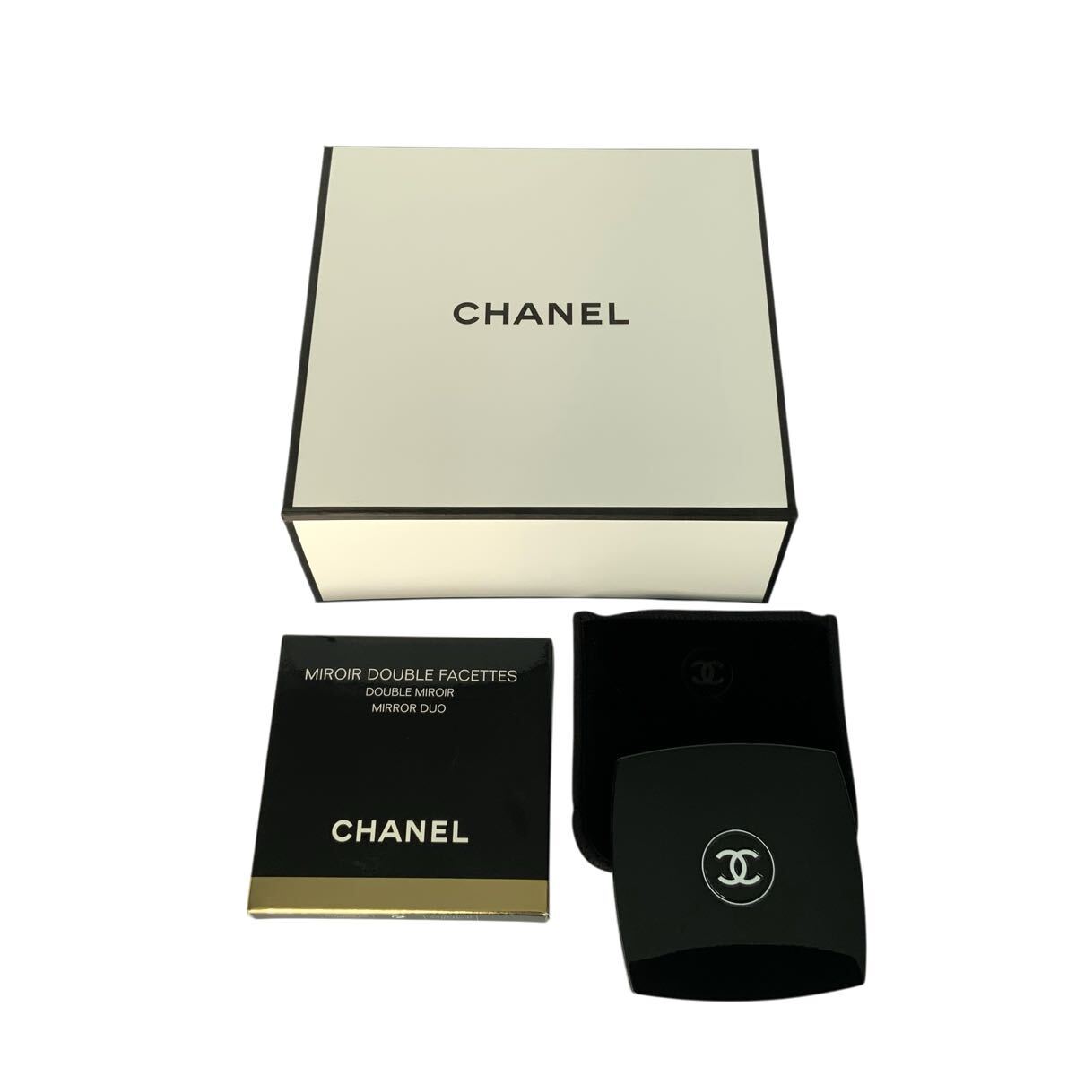 MI-5697 ☆ 1円スタート ☆ CHANEL シャネル ミロワール ドゥーブル ファセット コンパクトミラー ココマーク ダブルミラー 箱付 未使用品