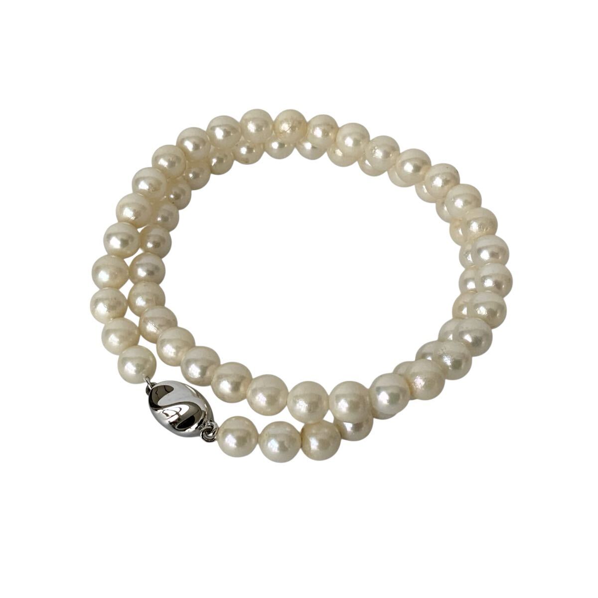 IZ-6010 ☆ 1円スタート ☆ 本真珠 パールネックレス SILVER 刻印 金具 留具 シルバー アクセサリー ネックレス クラスプ 