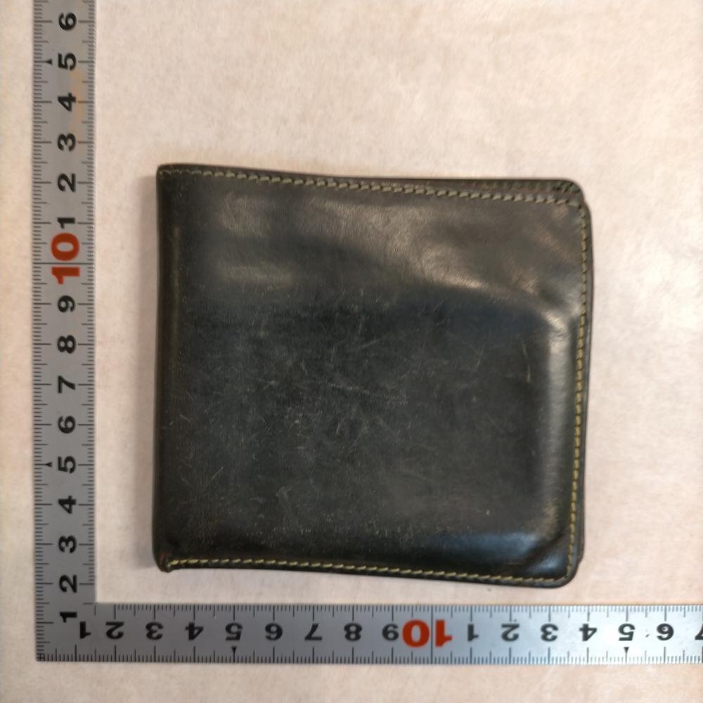 5点以上落札で送料無料！ Whitehouse Cox ホワイトハウスコックス ダークグリーン レザー 二つ折り財布 1657202