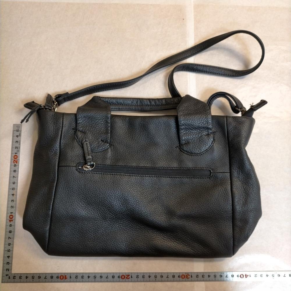 5点以上落札で送料無料！ ear イヤ　黒 レザー 2WAY ハンドバッグ ショルダーバッグ 3908427