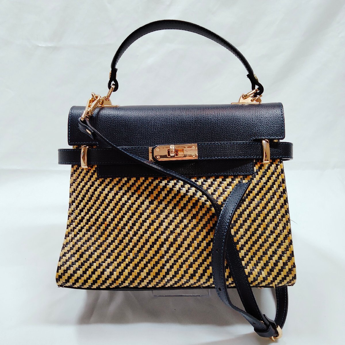 5点以上落札で送料無料！ Gianni Notaro ジャンニノターロ 2way カゴバッグ イタリア製 5800023