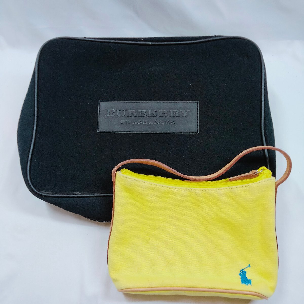 5点以上落札で送料無料！ バーバリー ラルフローレン ポーチ 2点 セット まとめ売り ブラック イエロー 3908381