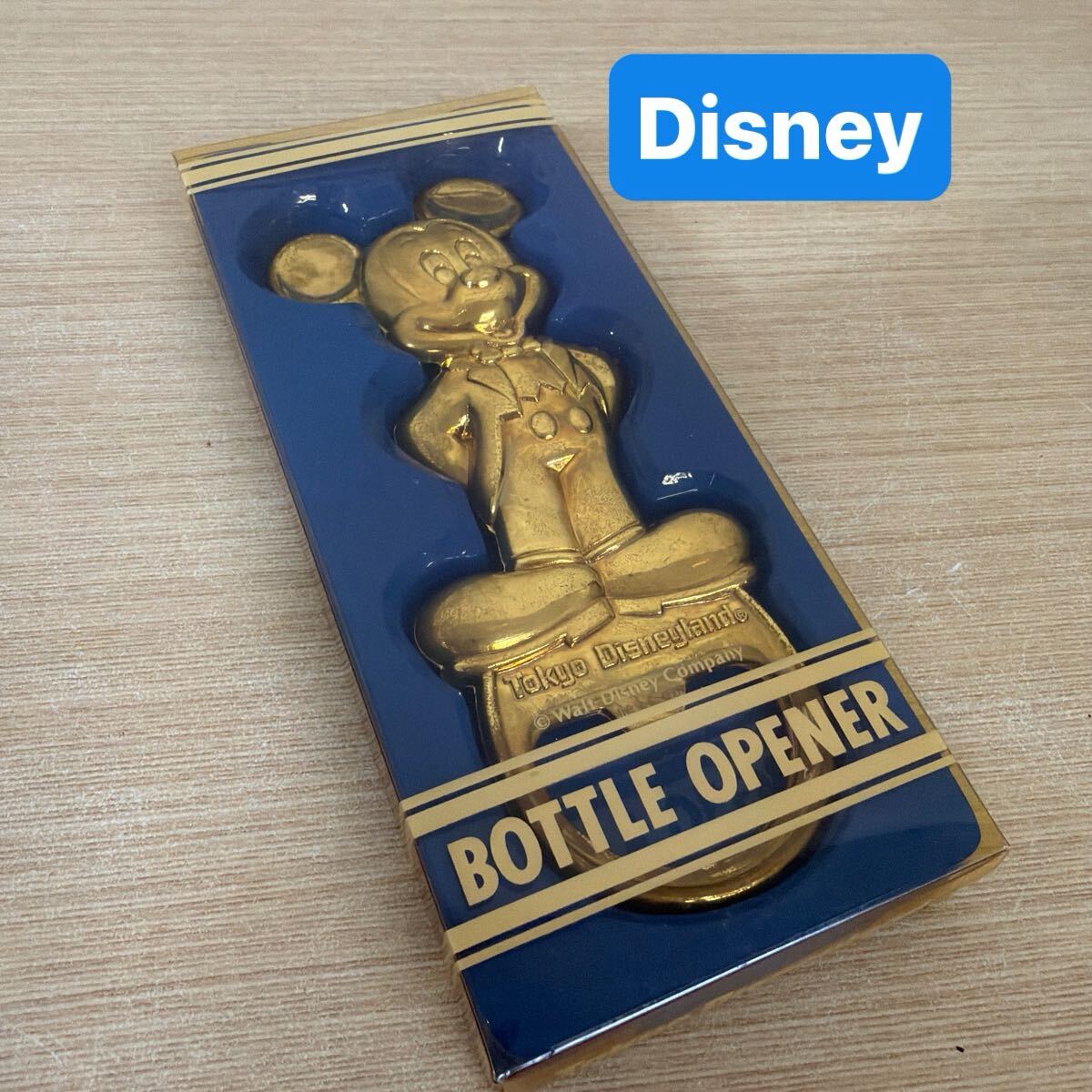 Z〒m4197 栓抜き 東京ディズニーランド ミッキーマウス ボトルオープナー ゴールド Disney 長期保管品 コレクション レトロ Mickey Mouse