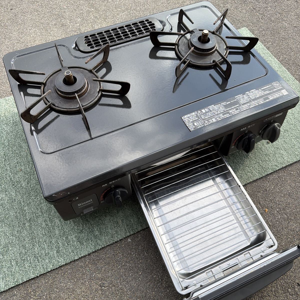 ○家A4223 【LPガス用】 Rinnai KSR562BKR ガスコンロ ガステーブル 右強火 プロパンガス リンナイ ガスホース無 2020年製