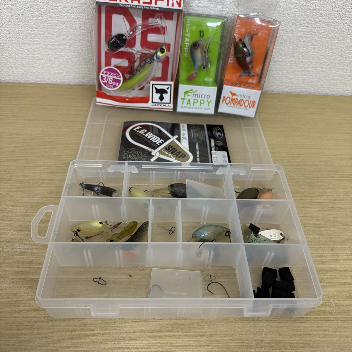WA4249 JACKALL ルアーセット micro TAPPY POMPADOUR デラスピン E.G.WIDE SNAP など ジャッカル ミノー 釣具 未使用あり バス釣り