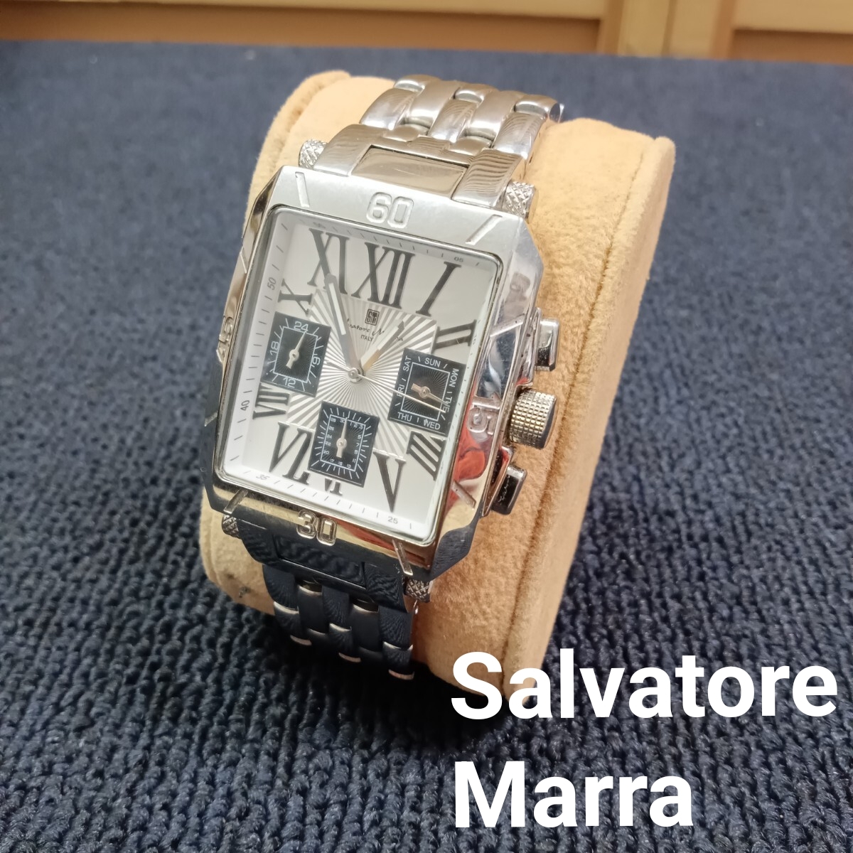 zR186 Salvatore Marra SM15101-1 サルバトーレマーラ クロノグラフ 腕時計 不動品 現状品 