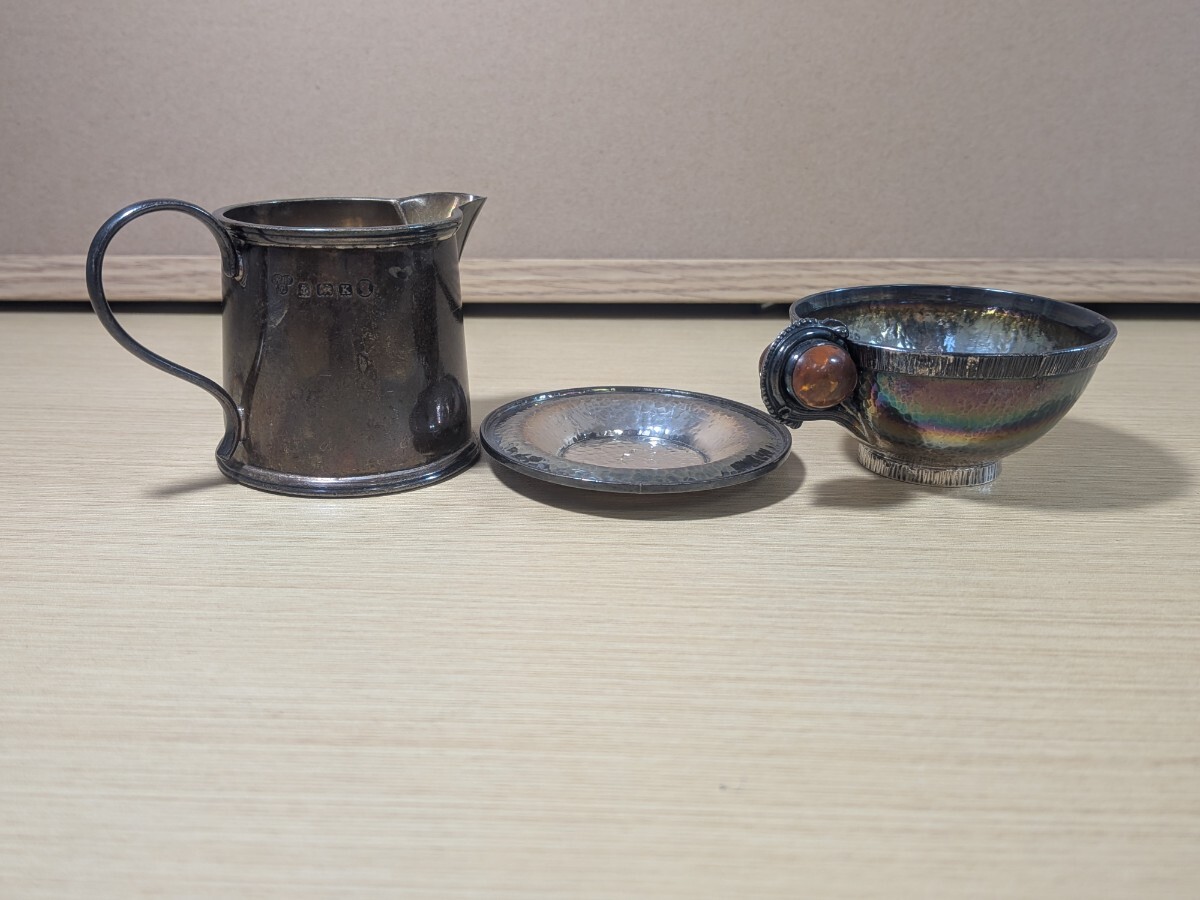 ZA356 銀製 まとめ Harrods ハロッズ スターリングシルバー ライオンパサント イギリス アンティーク 鎚目 いぶし アンバー 