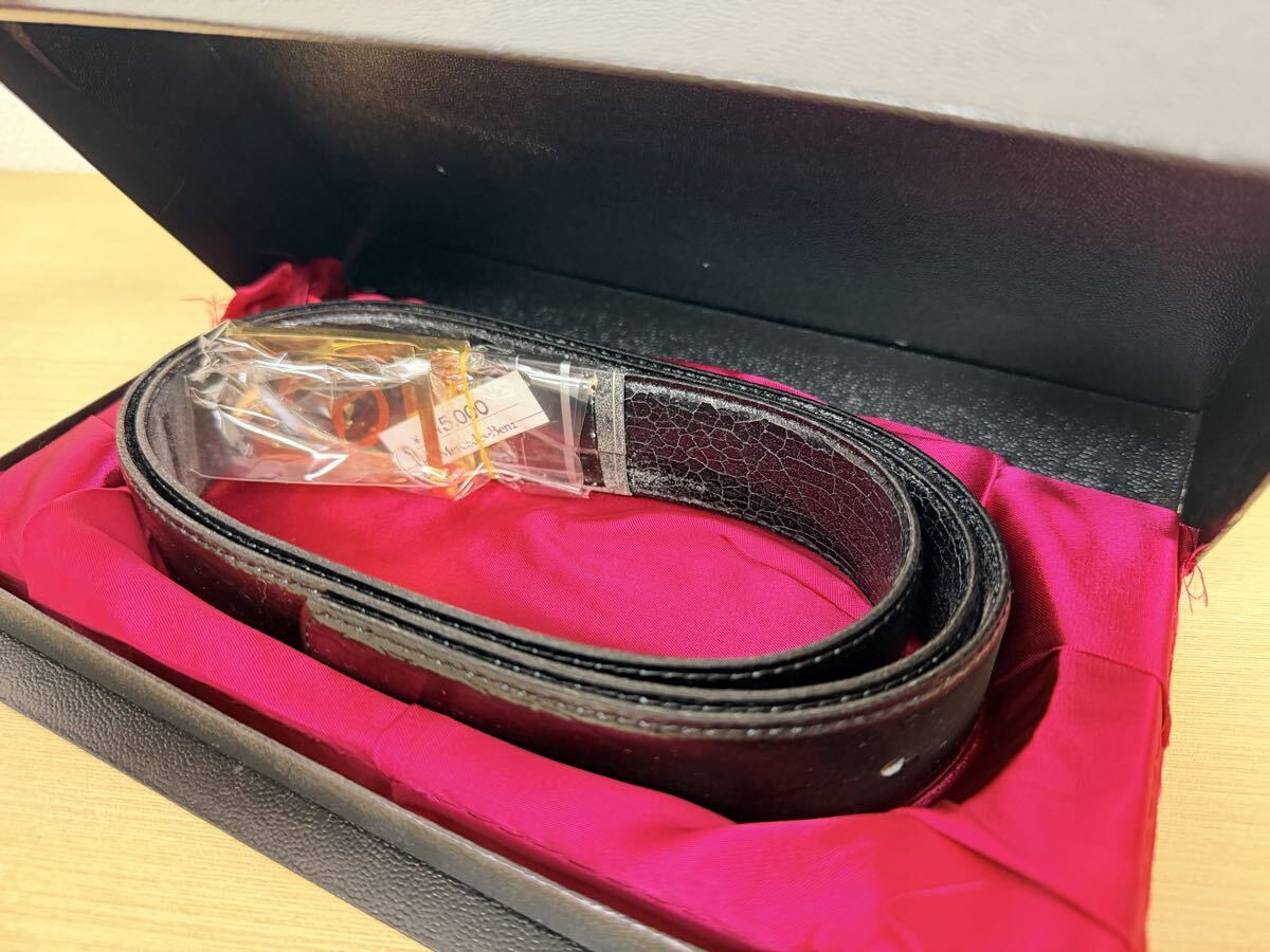 ZA4254 ベルト Mercedes-Benz メルセデスベンツ ブラック 未使用品 黒 レザー クロコ型押し レザーベルト 