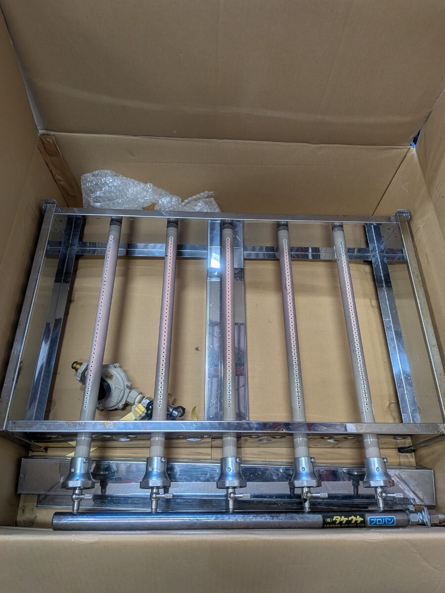 ◎家B321 グリドル 鉄板焼き台 プロパンガス 5連用 W760×D600(460)×H200mm 鉄板欠品 焼き台のみ 店舗 飲食店 業務用 中古厨房 業務用 