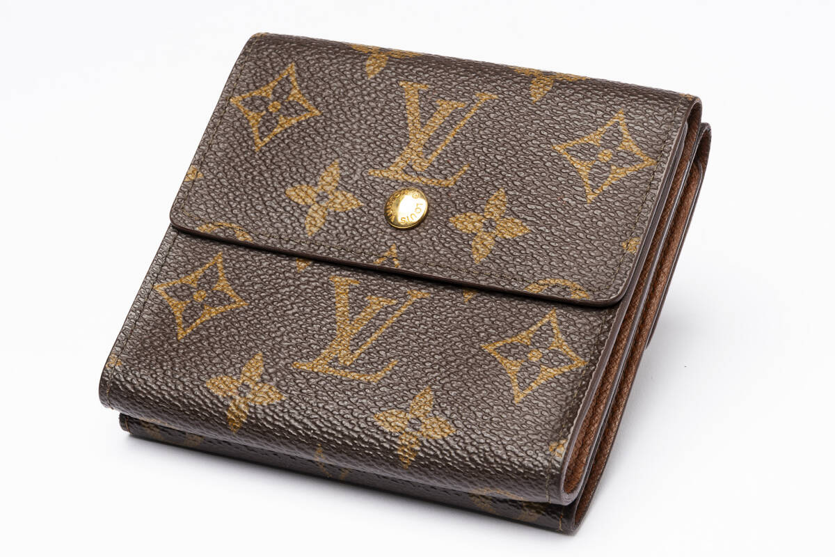 綺麗 LOUIS VUITTON ルイヴィトン モノグラム ポルトモネ ビエ カルトクレディ 三つ折り Wホック 財布 M61652
