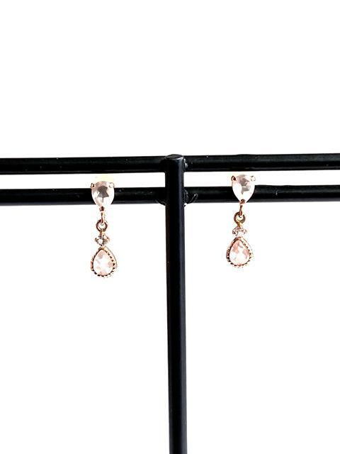 【即決】 K10 ピンククオーツ ピアス ジュエリー ピンクゴールド アクセサリー PG 0.4ｇ