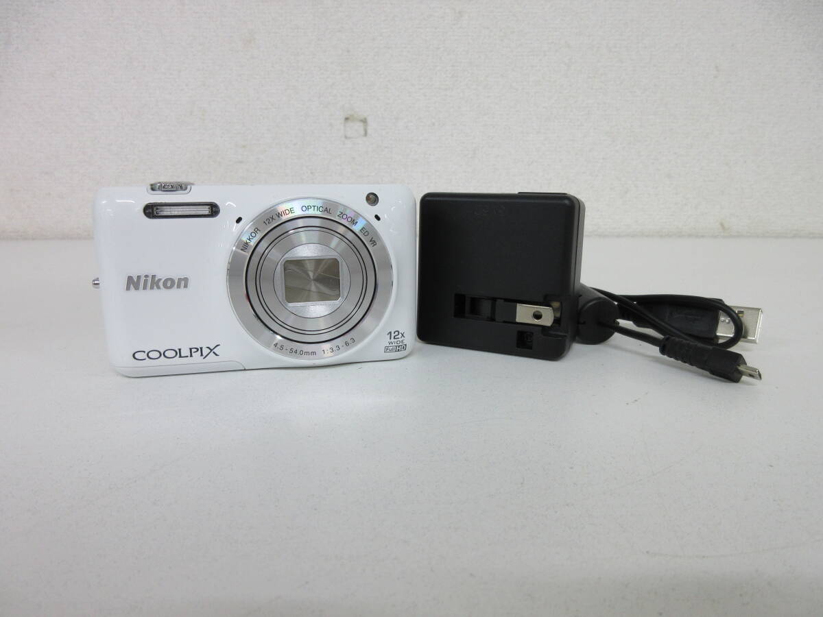 中古 カメラ Nikon ニコン COOLPIX S6600 ホワイト コンパクトデジタルカメラ ※通電のみ確認済 ／G