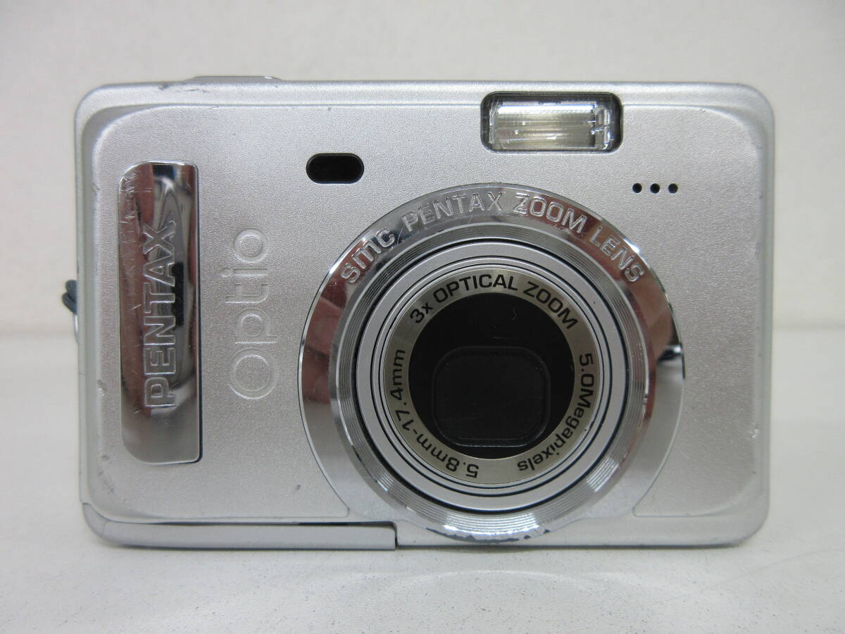 中古 カメラ PENTAX Optio S55 シルバー ペンタックス　オプティオ コンパクトデジタルカメラ ※通電のみ確認済／I