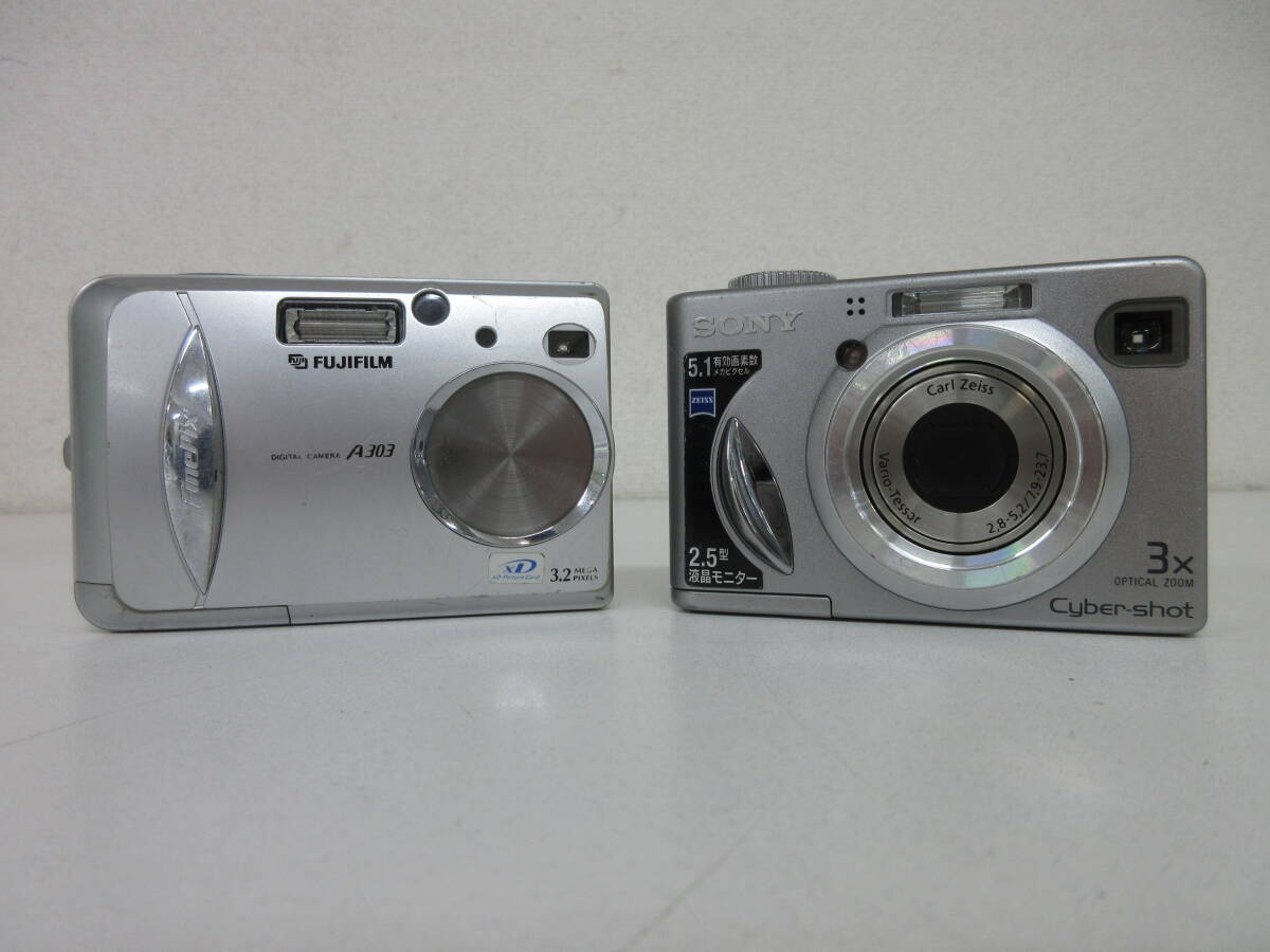 中古 カメラ FUJIFILM 富士フィルム FinePix A303＋SONY ソニー Cyber-shot DSC-W5 コンパクトデジタルカメラ ※通電のみ確認済 ／J