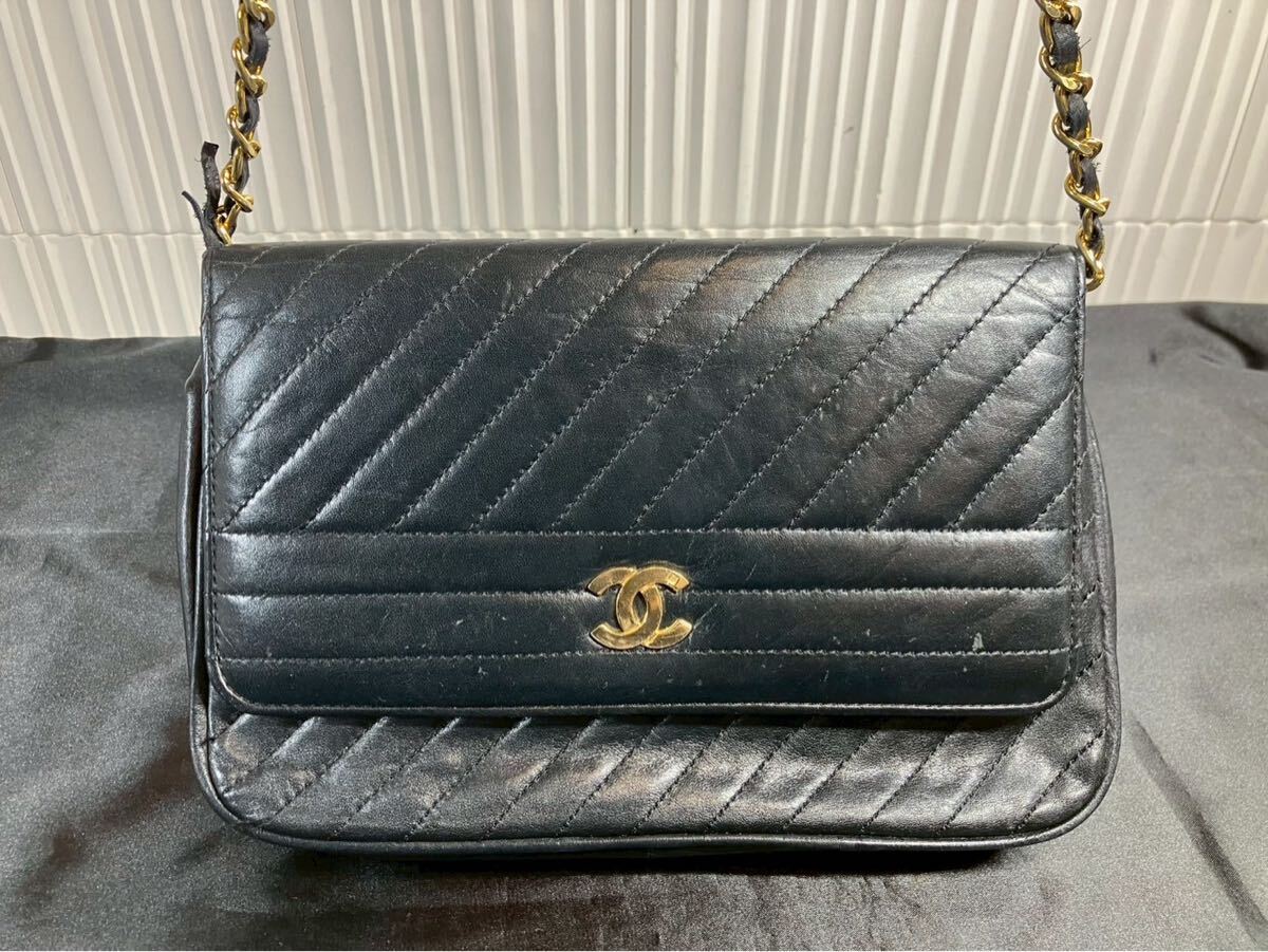 不村2405 CHANEL シャネル バッグ マドモアゼル チェーン ショルダーバッグ ブラック 黒