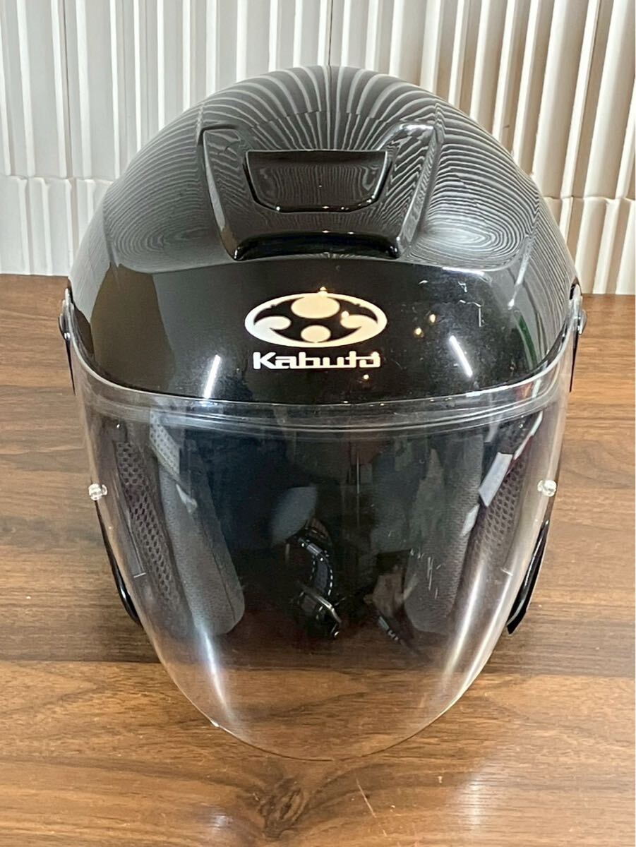 不中3 KABUTO カブト ASAGI アサギ ジェットヘルメット Mサイズ ブラック バイク