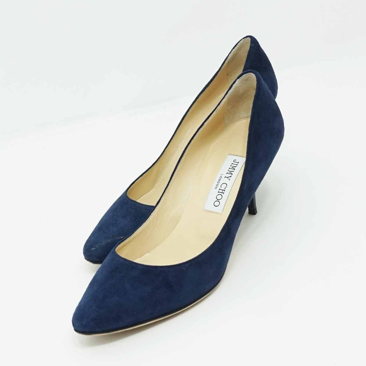 ◇【JIMMY CHOO ジミーチュウ】スエードパンプス ネイビー 39