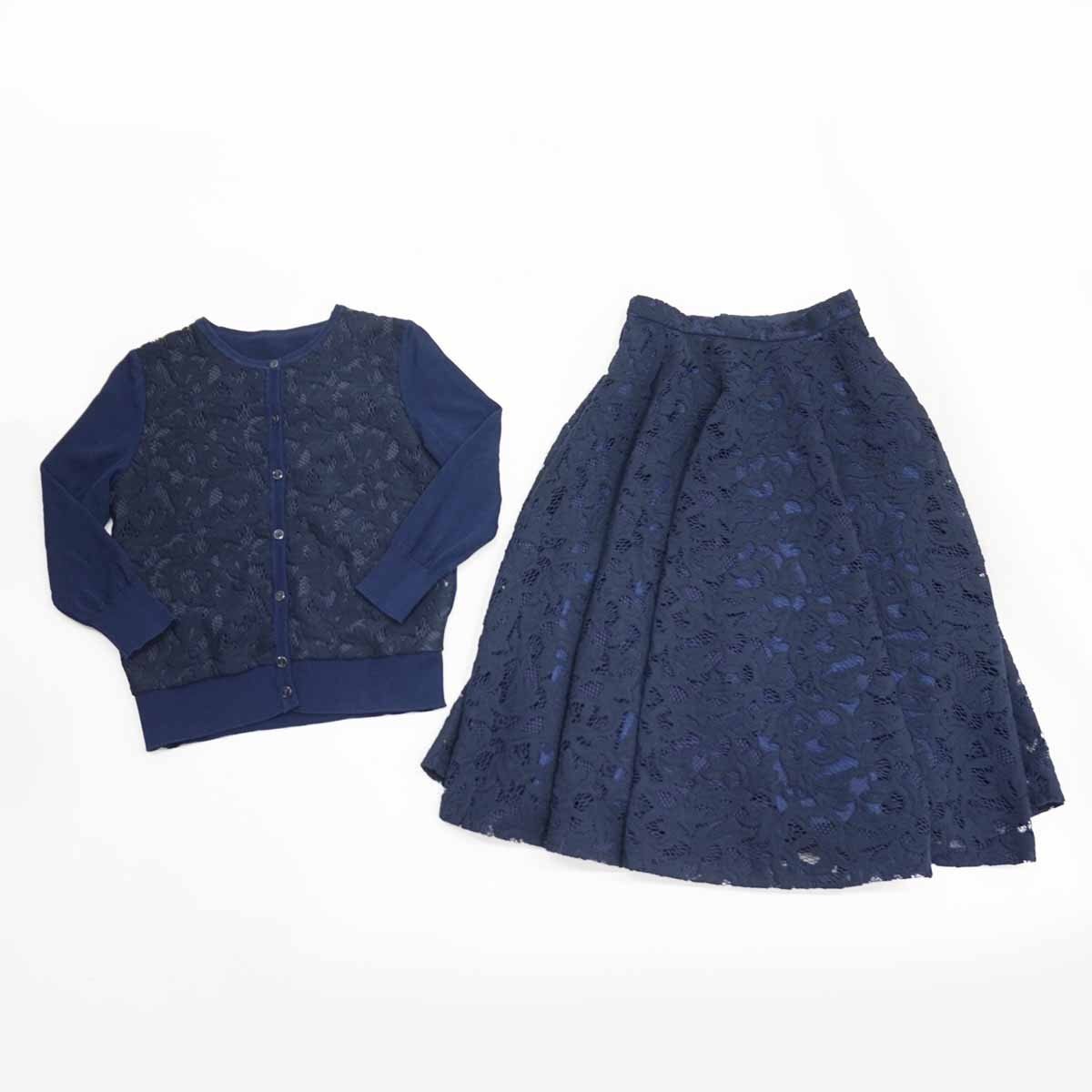 ◇【Diagram GRACE CONTINENTAL ダイアグラム グレースコンチネンタル】レース セットアップ ネイビー 36