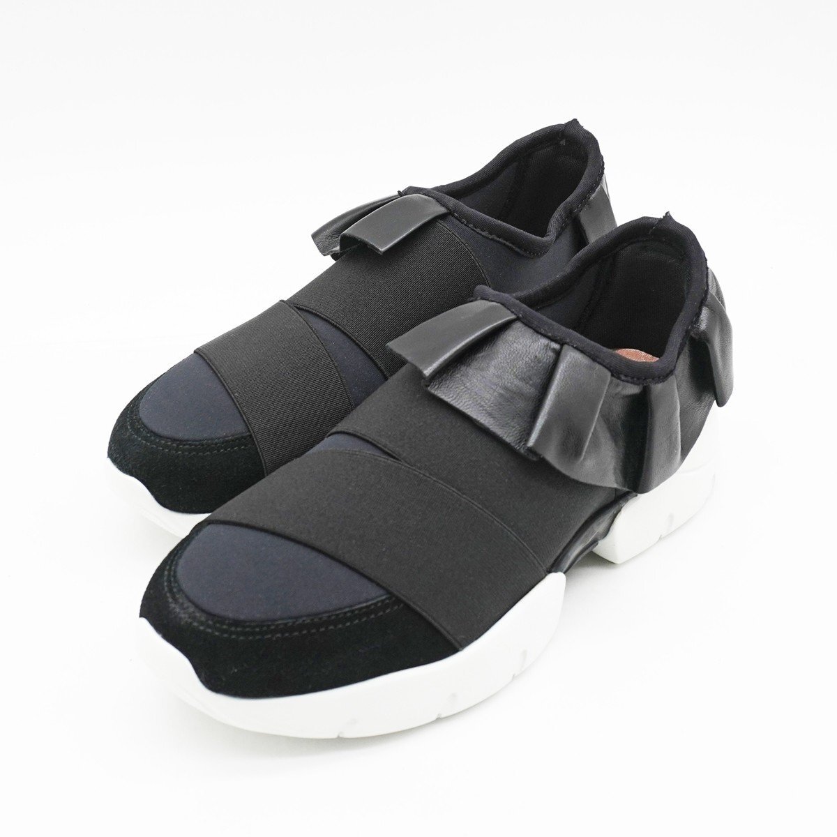 ◇難あり【EMILIO PUCCI エミリオ プッチ】フリル スニーカー ブラック 36