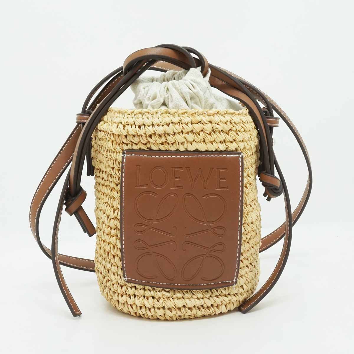 ◇美品【LOEWE ロエベ】ノベルティ ラフィア ショルダーバッグ