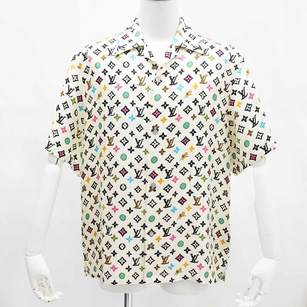 ◆【LOUIS VUITTON ルイ・ヴィトン】マルチカラーモノグラム シルク 半袖シャツ RM242MM MEL HRS32W S