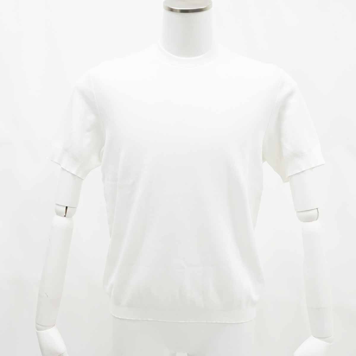 ◆【HERNO ヘルノ】半袖 クルーネック カットソー JG000206U ホワイト 48