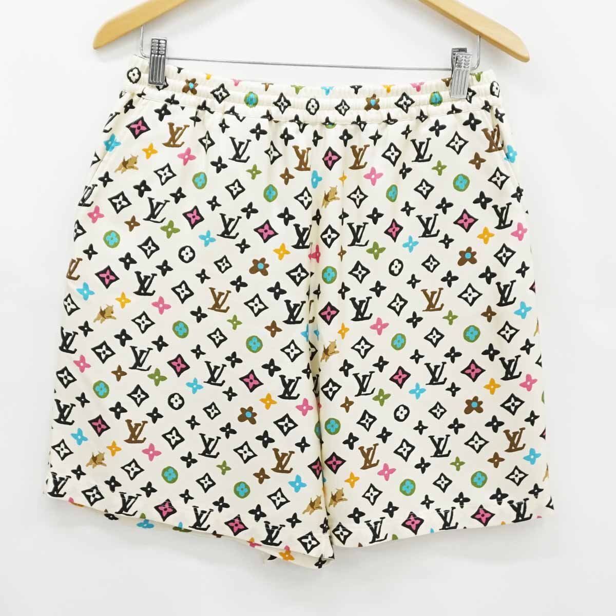 ◆【LOUIS VUITTON ルイ・ヴィトン】マルチカラーモノグラム シルク ショートパンツ RM242MM MEL HRP32W 46