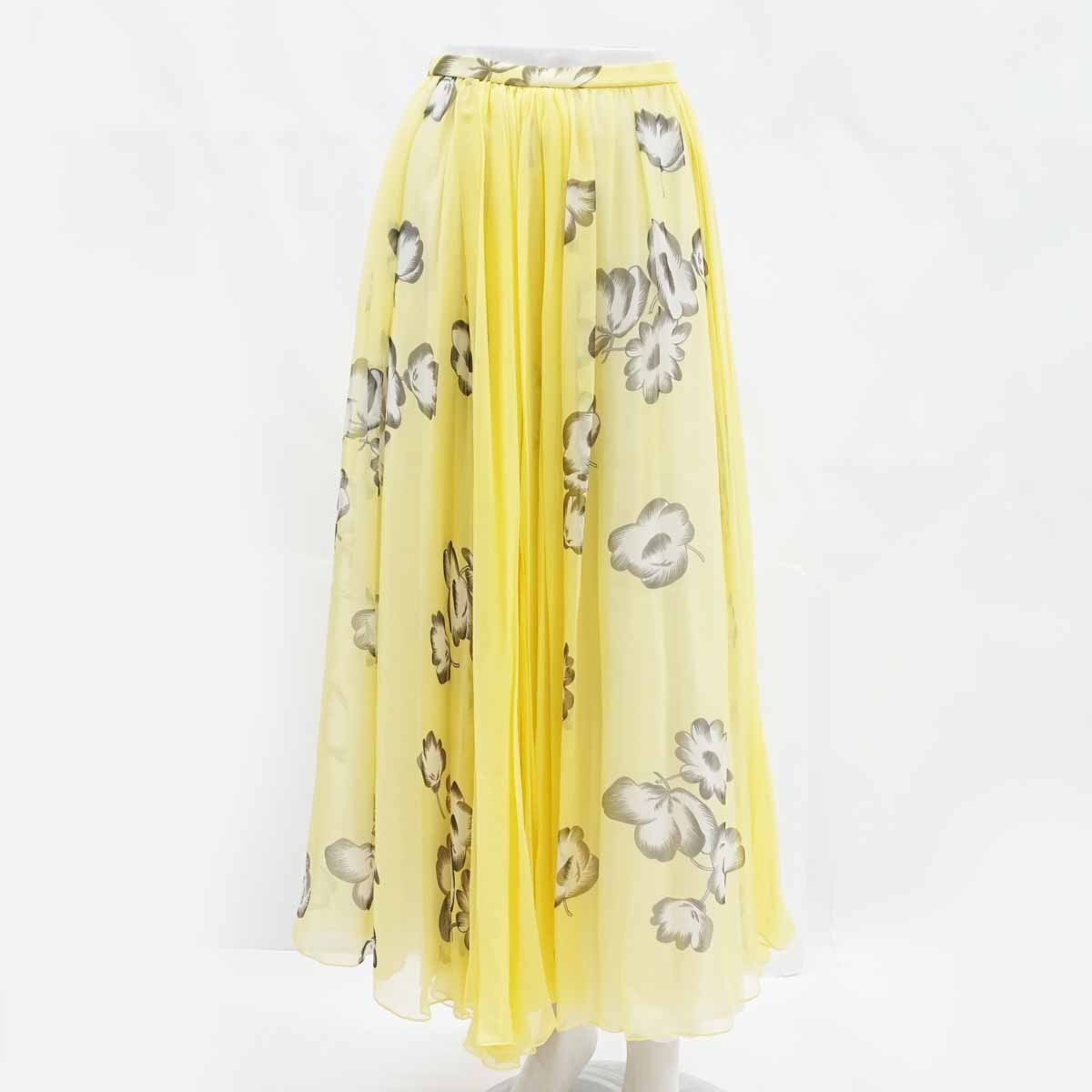 ◆美品【LOUIS VUITTON ルイ・ヴィトン】シルク 花柄スカート RW222B TQ6 FNJU81 38