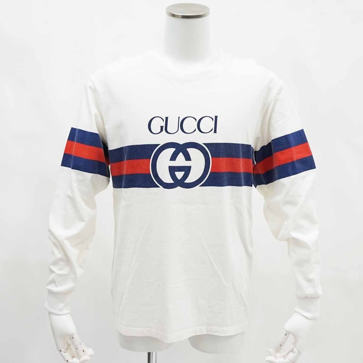 ◆【GUCCI グッチ】ロゴプリント 長袖Tシャツ 581903 XXS