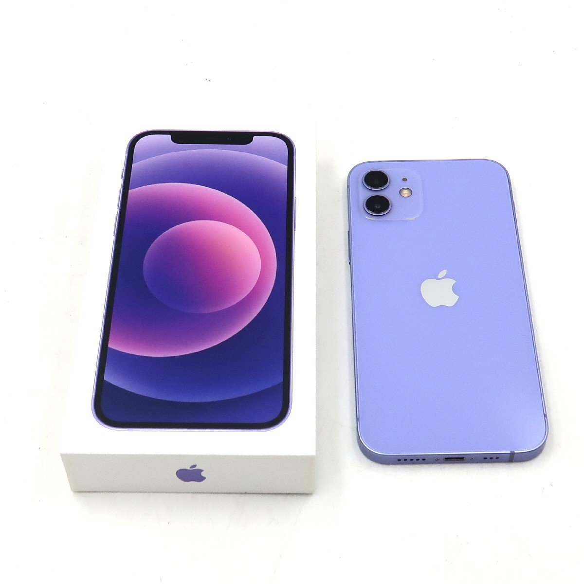 ◇【au/Apple】iPhone 12 64GB SIMロック解除済 MJNH3J/A スマートフォン パープル