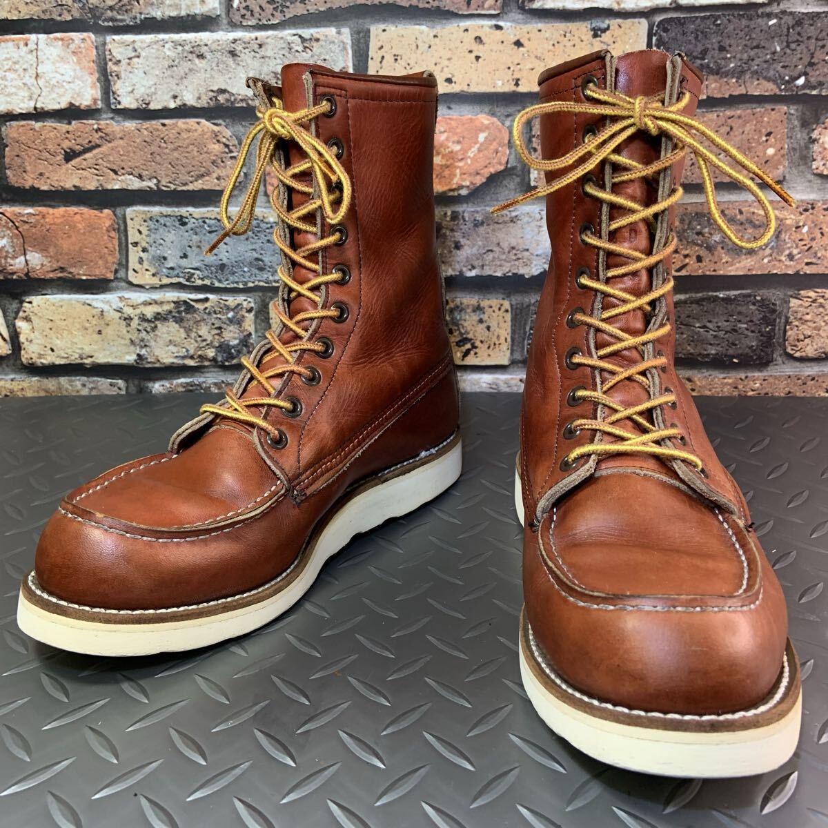 ☆REDWING　 877 　8-inch Classic Moc　四角犬タグ　1996年製　US6.5D　JP24.5㎝　レッドウイング　VINTAGE　アメリカ製　 (26C15-877)