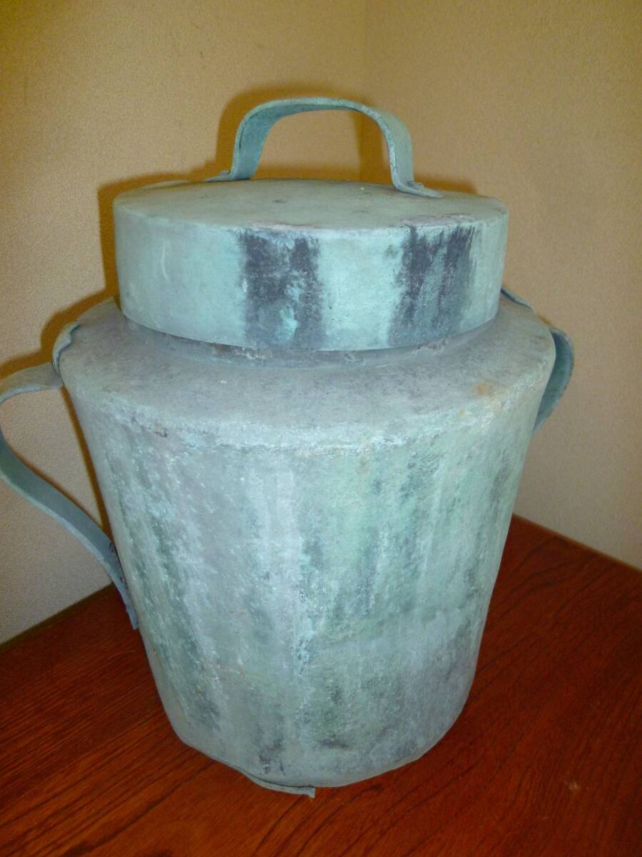 【即決・銅製】火消し壺（高さ31㎝） 銅 アンティーク レトロ 火消壺 火消しつぼ 古道具 炭入れ 火鉢 真鍮